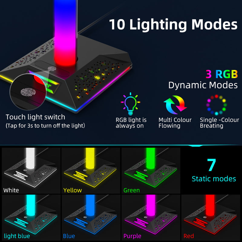Load image into Gallery viewer, RGB Lighting Game Controller Hook and Charger, Headset Display Stand - Polar Tech Australia