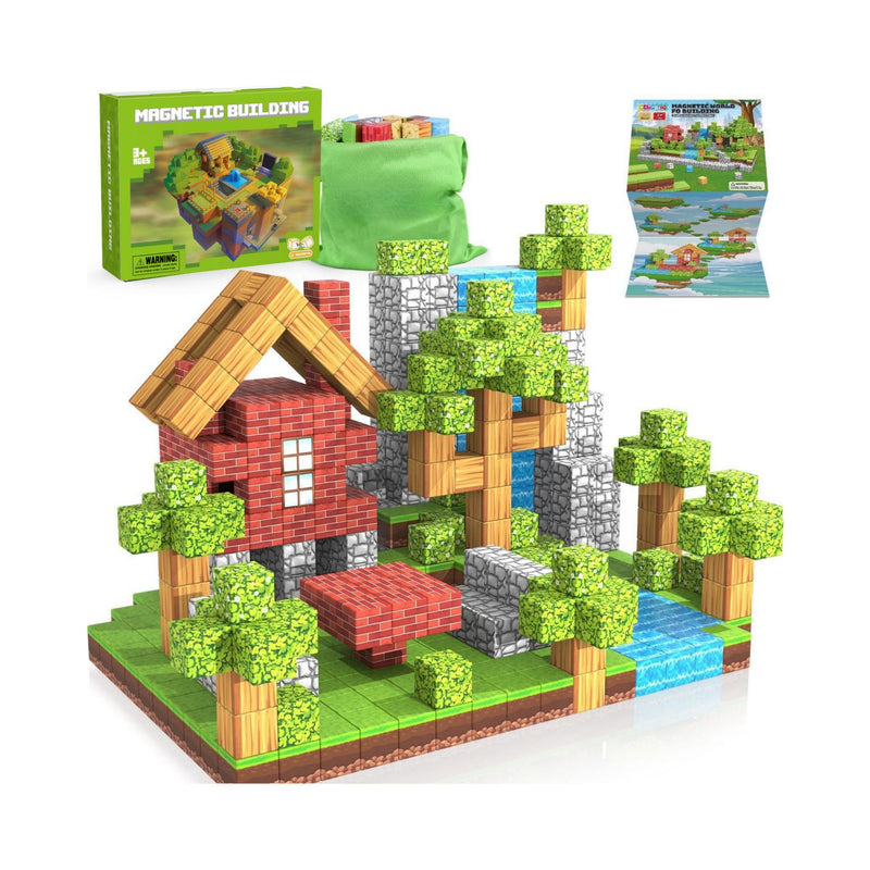 Load image into Gallery viewer, Minecraft Magnetic Blocks Magnetic Building Toy - Original Forest Set - Polar Tech Australia