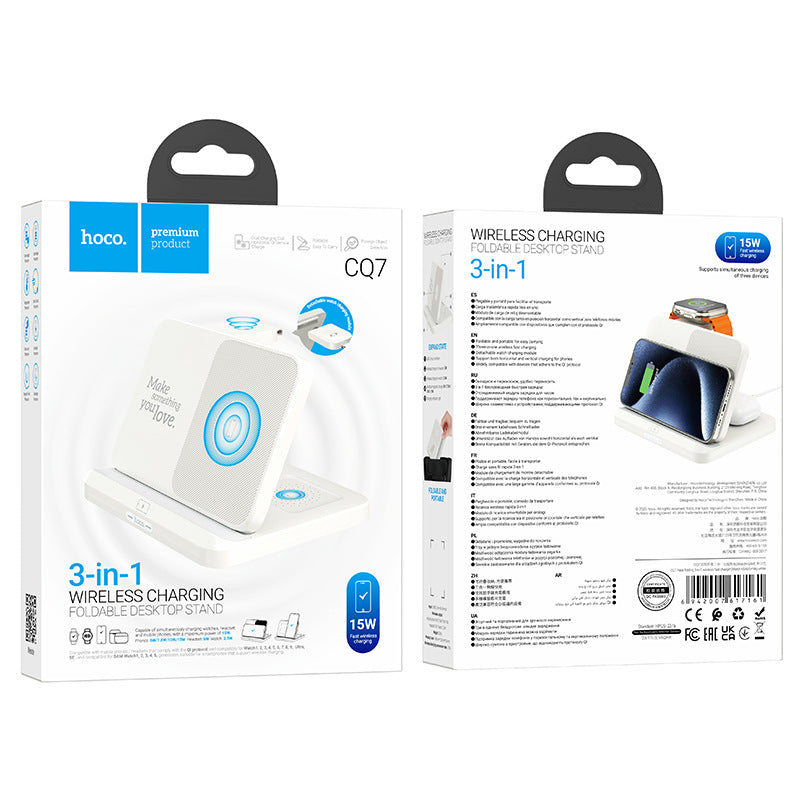 CQ7] HOCO in 15W Foldable Dekstop Stand QI Wireless Charging