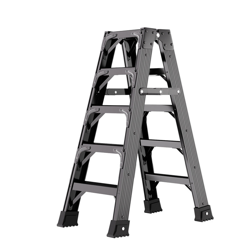 Chargez l'image dans la visionneuse de la galerie, Heave Duty Black Carbon Steel Dual Sided Anti-Slip Step Leaning Ladder 150KG