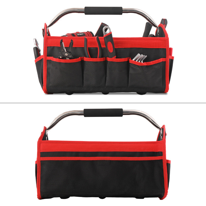 Cargue la imagen en el visor de la galería, 16 Inch Large Capacity 8 Pockets Wide Mouth Electrician Open Top Tool Tote Bag Tool Storage Bag with Handle - Polar Tech Australia