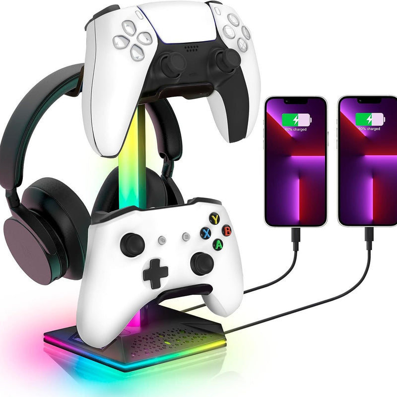 Load image into Gallery viewer, RGB Lighting Game Controller Hook and Charger, Headset Display Stand - Polar Tech Australia