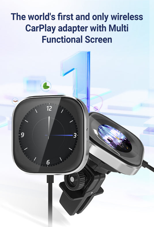 Plug and Play Wireless CarPlay Adapter With Built-in Screen for iPhone 11/12/13/14/15/16 - Polar Tech Australia