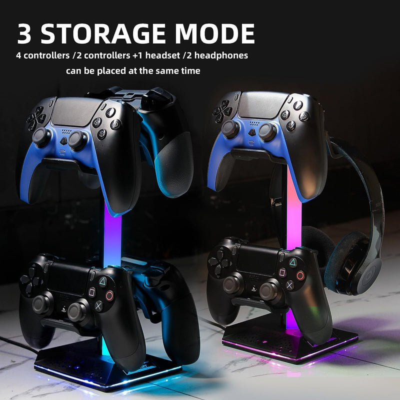 Load image into Gallery viewer, RGB Lighting Game Controller Hook and Charger, Headset Display Stand - Polar Tech Australia