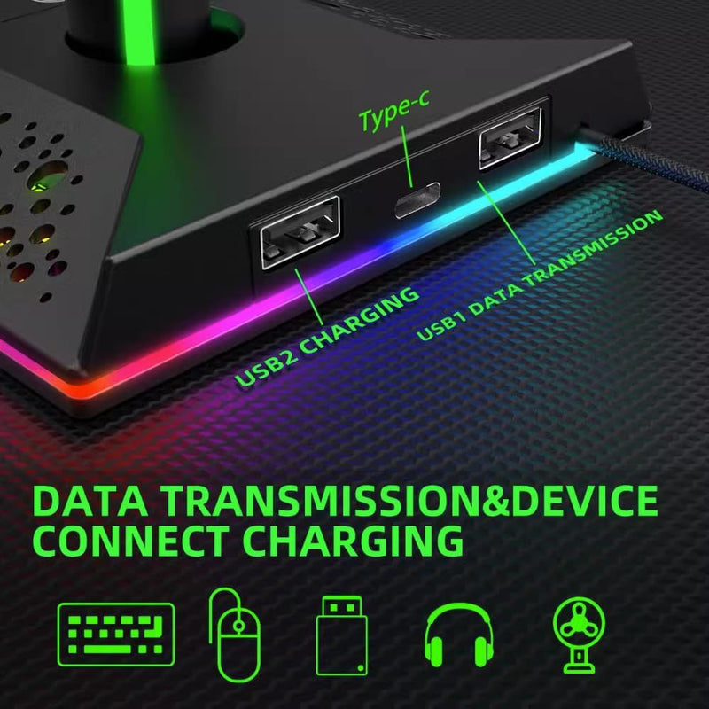 Load image into Gallery viewer, RGB Lighting Game Controller Hook and Charger, Headset Display Stand - Polar Tech Australia