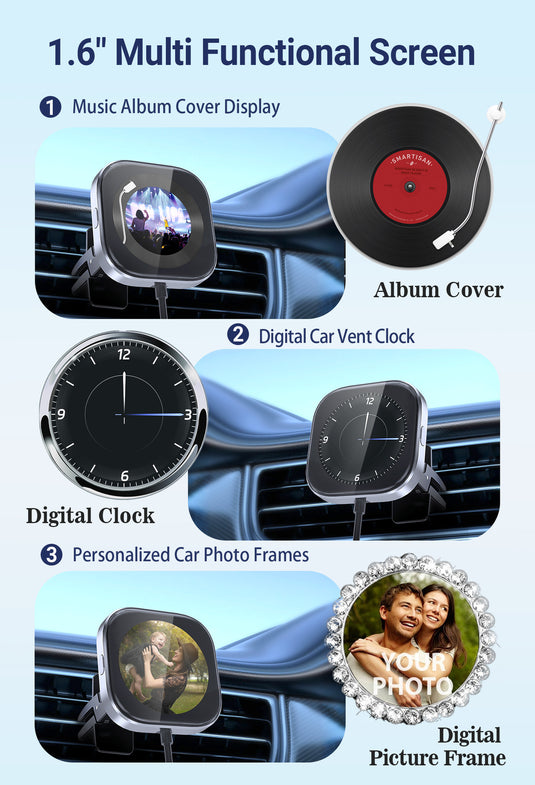 Plug and Play Wireless CarPlay Adapter With Built-in Screen for iPhone 11/12/13/14/15/16 - Polar Tech Australia