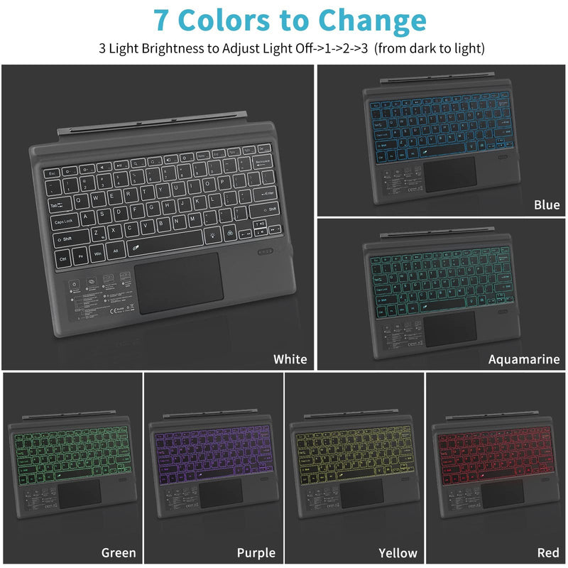 Chargez l'image dans la visionneuse de la galerie, Microsoft Surface Pro 3/4/5/6/7/7 Plus Compatible Wireless Keyboard Cover With Back light - Polar Tech Australia