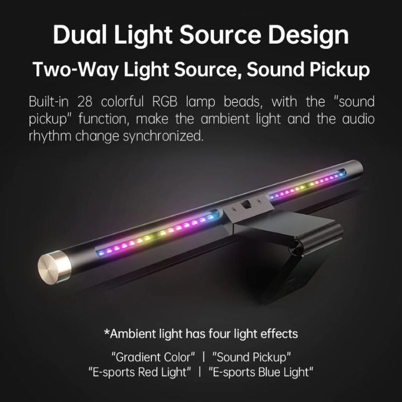 Cargue la imagen en el visor de la galería, LYMAX RGB Computer Monitor Light Bar with Remote Control, Eye-Care for Desktop Space Saving and Gaming Home Office