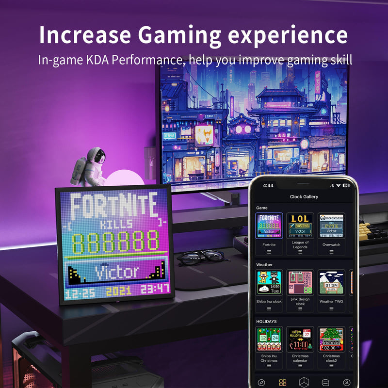 Chargez l'image dans la visionneuse de la galerie, Divoom Pixoo64 64x64 Pixel Art LED Display Social Media Counter Perfect Gift - Polar Tech Australia