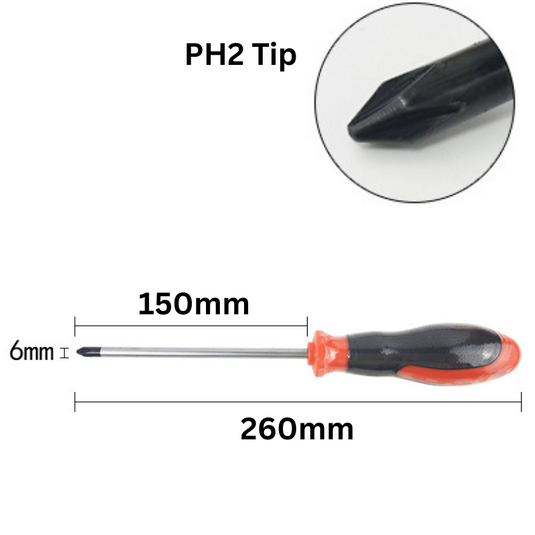 Standard PH2 Tip Phillips Screwdriver Extra Long - Polar Tech Australia