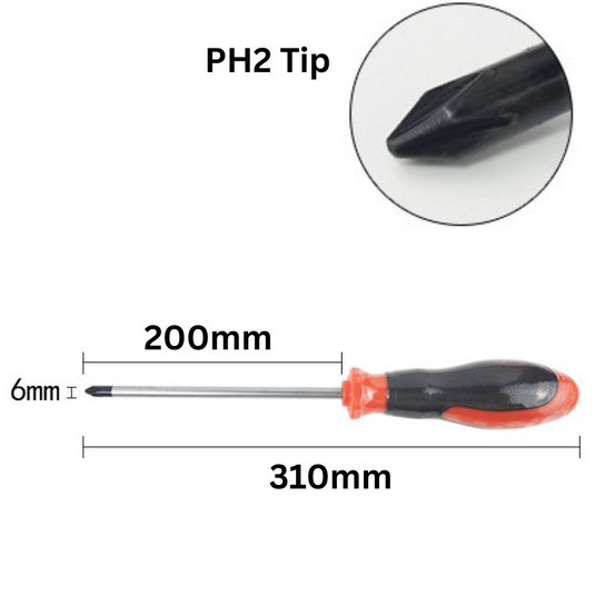 Standard PH2 Tip Phillips Screwdriver Extra Long - Polar Tech Australia
