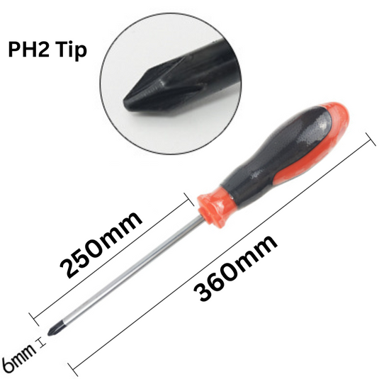 Standard PH2 Tip Phillips Screwdriver Extra Long - Polar Tech Australia
