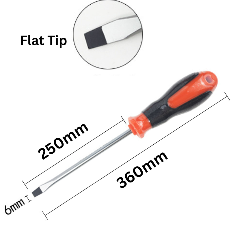 Load image into Gallery viewer, 6mm Wide Standard Flat Head Screwdriver Extra Long - Polar Tech Australia