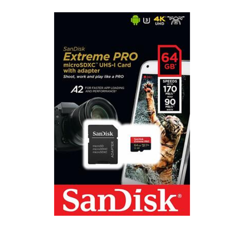 Cargue la imagen en el visor de la galería, SanDisk Extreme Pro Micro Memory Card - 64GB 128GB 256GB 512GB 1TB A2 Class V30 170Mb/s - Polar Tech Australia