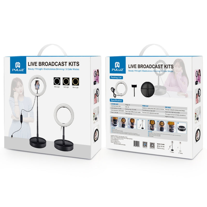 Chargez l'image dans la visionneuse de la galerie, 10.2" (26cm) USB LED Ring Light – 3 Lighting Modes, Dimmable Dual-Colour Temperature with Folding Desktop Stand & Phone Holder - Polar Tech Australia