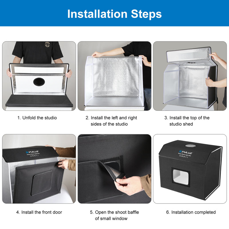 Load image into Gallery viewer, PULUZ Photo Studio Light Box – Portable 60 × 40cm Cuboid Photography Tent Kit with 4 Backdrops - Polar Tech Australia