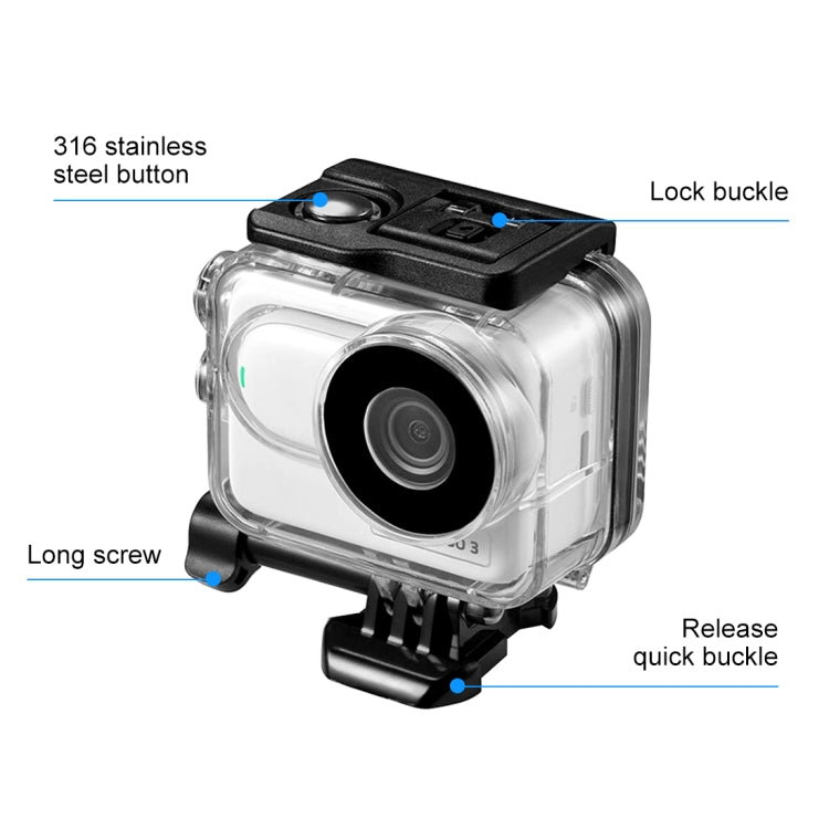 Chargez l'image dans la visionneuse de la galerie, Insta360 GO 3 / GO 3SPULUZ 60m Underwater Waterproof Housing Case with Base Adapter & Screw (Transparent - Polar Tech Australia