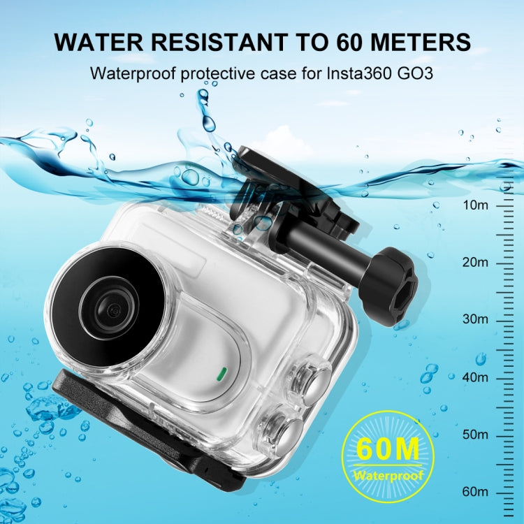 Chargez l'image dans la visionneuse de la galerie, Insta360 GO 3 / GO 3SPULUZ 60m Underwater Waterproof Housing Case with Base Adapter & Screw (Transparent - Polar Tech Australia