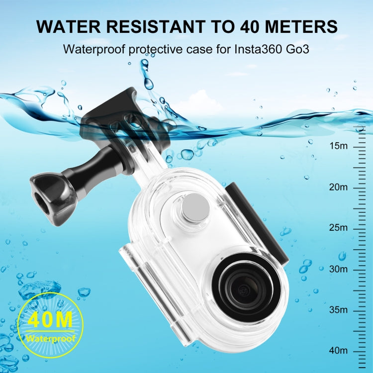 Cargue la imagen en el visor de la galería, Insta360 GO 3 / GO 3S PULUZ 40m Underwater Waterproof Housing Case with Base Adapter & Screw (Transparent) - Polar Tech Australia