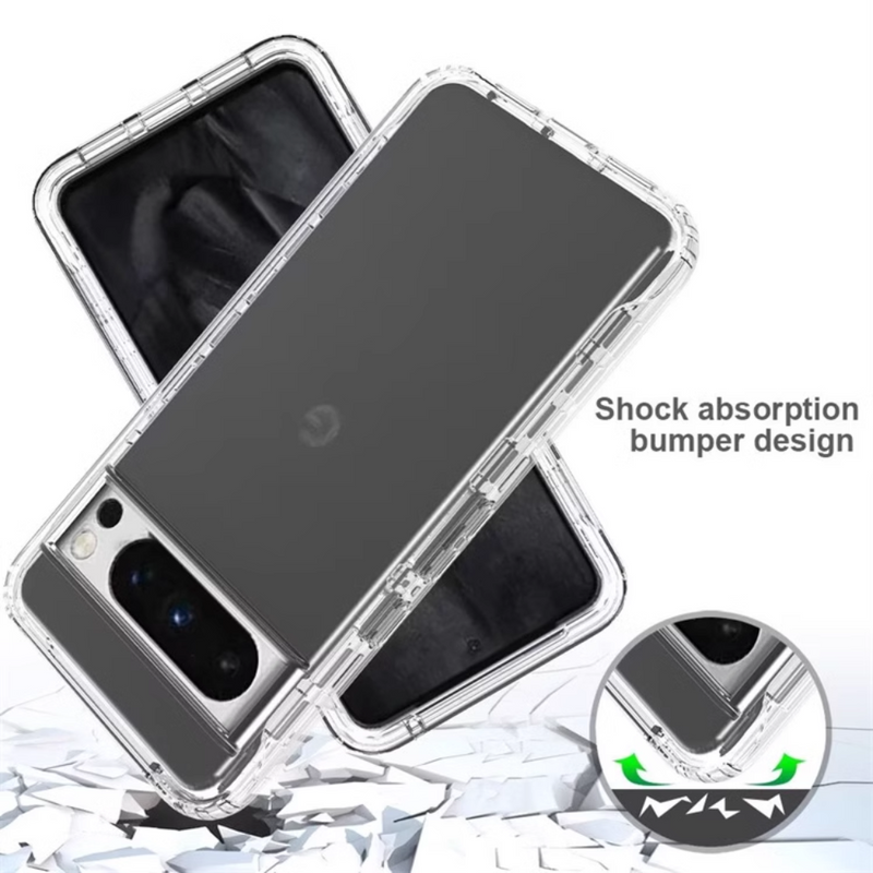 Chargez l'image dans la visionneuse de la galerie, Google Pixel 8 & 8 Pro - TPU 2 in 1 Full Covered Protection Clear Transparent Heavy Duty Case - Polar Tech Australia