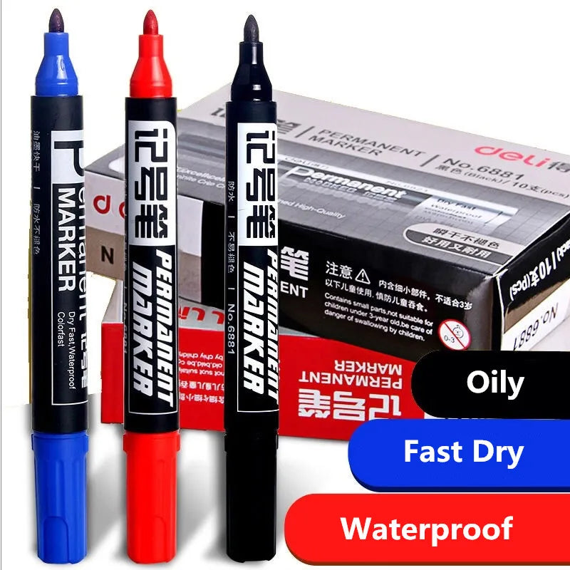 Cargue la imagen en el visor de la galería, Deli SK109 - Waterproof Permanent Marker Write Line School Office Supply - Polar Tech Australia