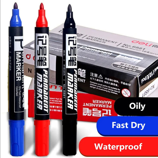 Deli SK109 - Waterproof Permanent Marker Write Line School Office Supply - Polar Tech Australia
