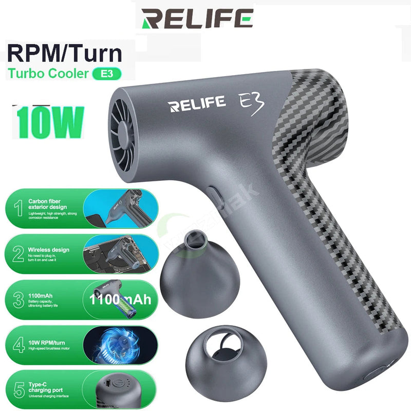 Load image into Gallery viewer, Relife E3 Electric Air Duster TURBO COOLER Rechargeable Portable Dust Cleaner Air Blower Cleaning - Polar Tech Australia