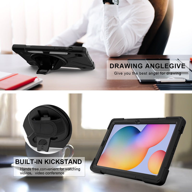 Load image into Gallery viewer, Samsung Galaxy Tab S6 10.5" 2019 (T860/T865/T867) Heavy Duty 360 Degree Rotate Stand Hand Strap Case - Polar Tech Australia