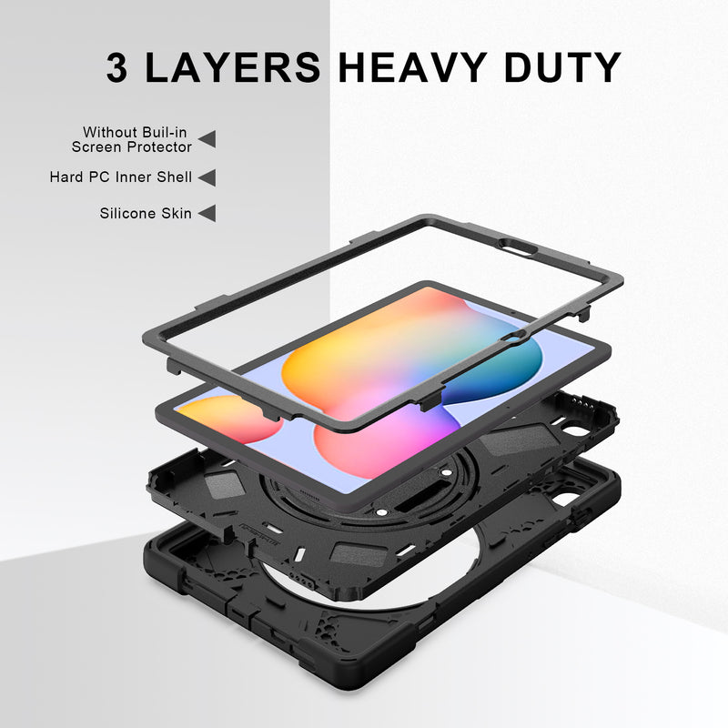 Load image into Gallery viewer, Samsung Galaxy Tab S6 Lite 10.4 2020 (P610/P613/P615/P619) Heavy Duty 360 Degree Rotate Stand Hand Strap Case - Polar Tech Australia