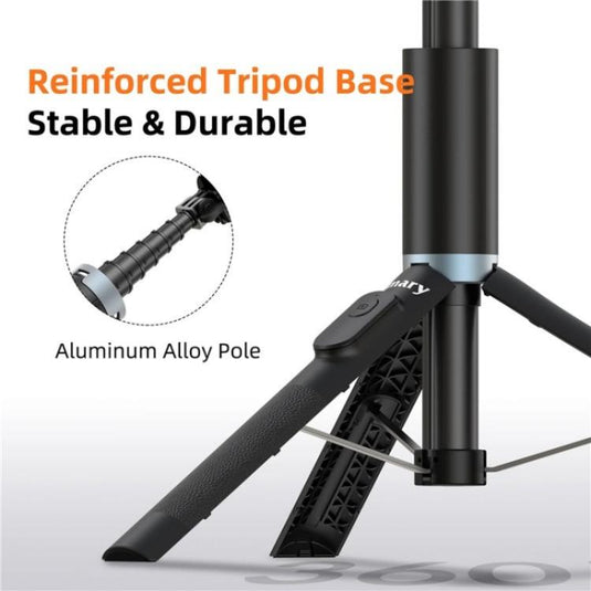 JMARY KT-259 360 Degree Rotating Phone Clip Retractable Selfie Stick Tripod - Polar Tech Australia