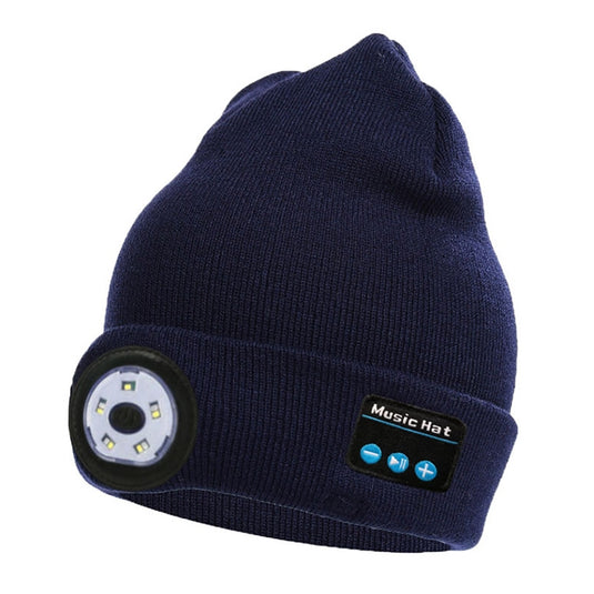 Outdoor Night Running Night Fishing LED Light Illumination Bluetooth 5.0 Knitted Hat - Polar Tech Australia