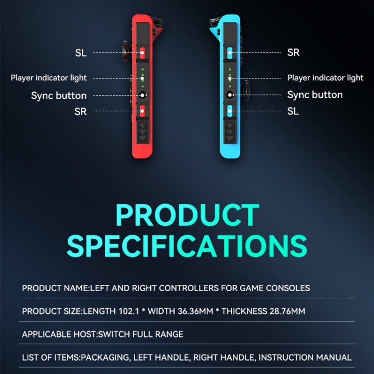 Chargez l'image dans la visionneuse de la galerie, JOY-02 Gaming Left And Right Handle With RGB Lights Body Feel Bluetooth Gamepad For Switch / Switch OLED / Switch Pro / Switch Lite / Switch Joycon - Polar Tech Australia