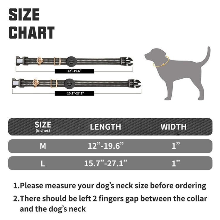 Cargue la imagen en el visor de la galería, For AirTag Tracker Silicone Sleeve Medium Dog Collar Nylon Reflective Anti-Tangle Pet Collar - Polar Tech Australia