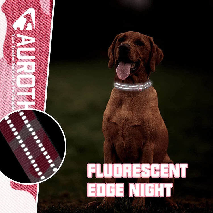 Cargue la imagen en el visor de la galería, For AirTag Tracker Silicone Sleeve Medium Dog Collar Nylon Reflective Anti-Tangle Pet Collar - Polar Tech Australia