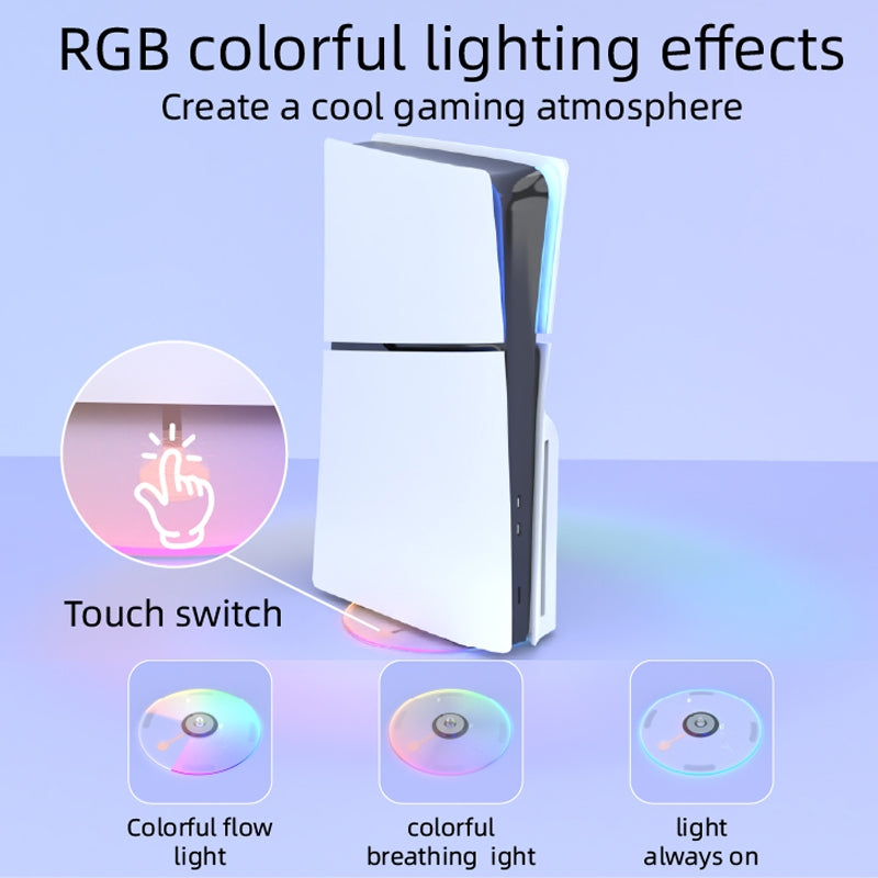 Cargue la imagen en el visor de la galería, PS5 Slim Simple Storage Base Light Version RGB Colorful Vertical Storage Bracket - Polar Tech Australia