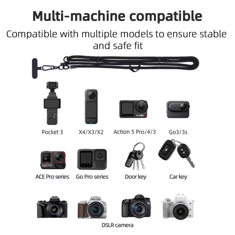 Chargez l'image dans la visionneuse de la galerie, BRDRC Sport Camera Lanyard With 1/4 inch Screw Anti-Lost Crossbody Rope Accessory - Polar Tech Australia