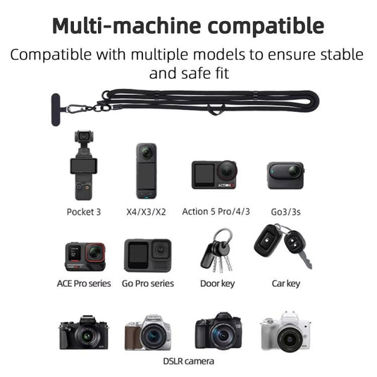 BRDRC Sport Camera Lanyard With 1/4 inch Screw Anti-Lost Crossbody Rope Accessory - Polar Tech Australia