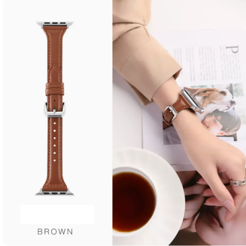 Load image into Gallery viewer, Apple Watch 1/2/3/4/5/SE/6/7/8/9/SE Leather Watch Band Strap - Polar Tech Australia