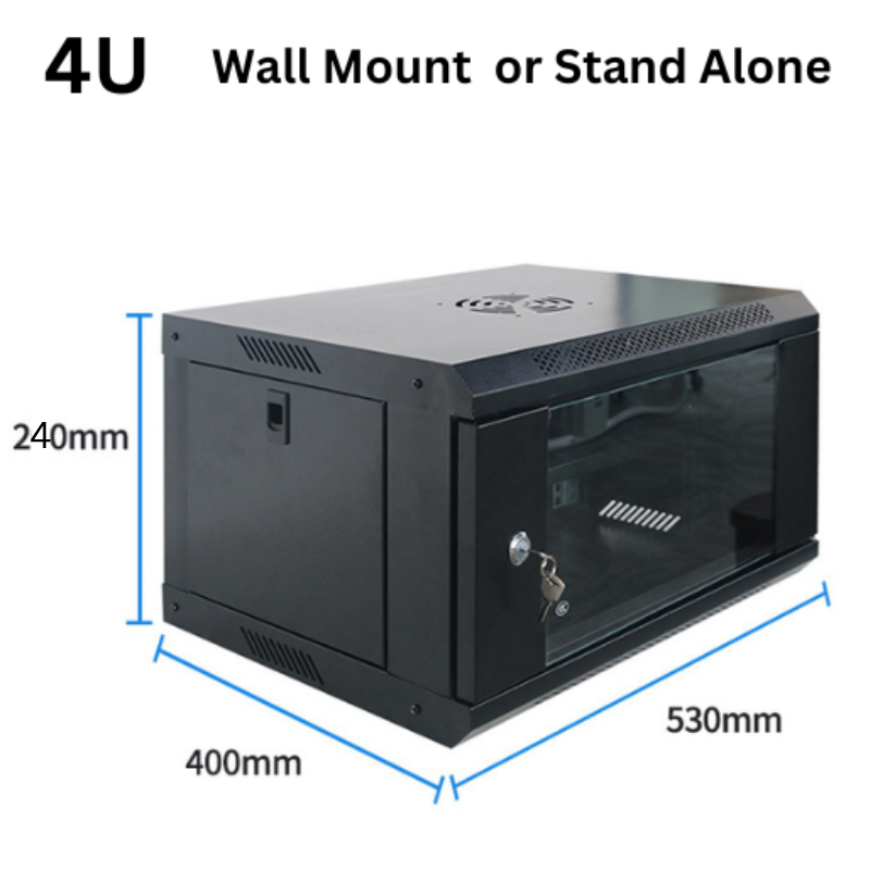 Load image into Gallery viewer, 4U 6U 9U 12U Heavy Duty Network Server CCTV PoE Switch Wall Mount Cabinet Rack Lockable Enclosure - Polar Tech Australia