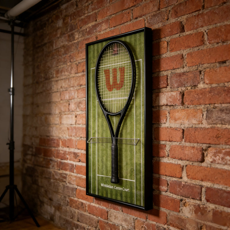 Cargue la imagen en el visor de la galería, Wimbledon Tennis Tournament Racket Display Frame – Premium Wall Mount Holder & Decor - Polar Tech Australia