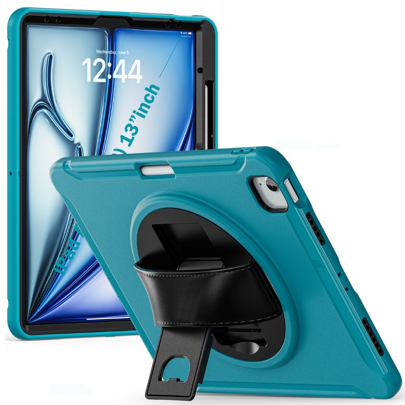 Cargue la imagen en el visor de la galería, Apple iPad Air 6 13” & iPad Pro 3/4/5/6 12.9"   - 360 Degree Rotate Shockproof Heavy Duty Tough Stand Case Cover With Pen Holder - Polar Tech Australia