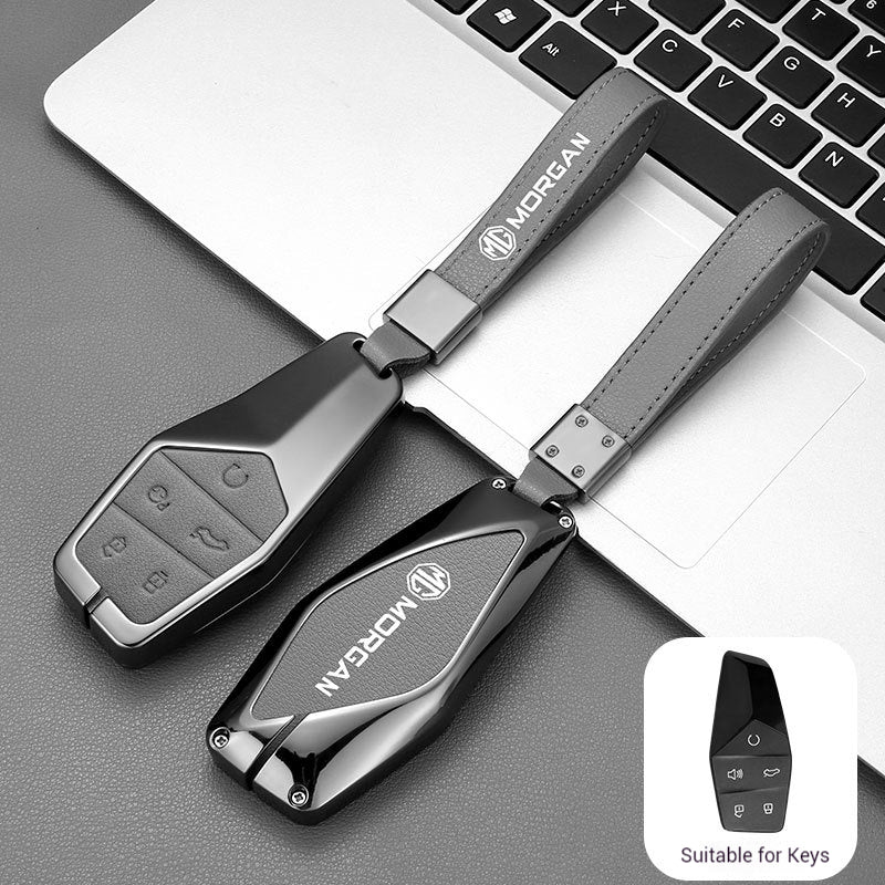 Load image into Gallery viewer, MG 360° Full Metal Protection + PU Leather Car Key Fob Case Cover For MG5, MG6, MG7, ZS, HS, ONE - Polar Tech Australia