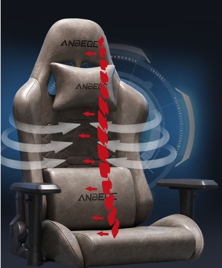 Load image into Gallery viewer, Luxury Vintage Leather Ergonomic Designed Gaming Chair 360° Rotation and Adjustable Armrests (Grey) - Polar Tech Australia