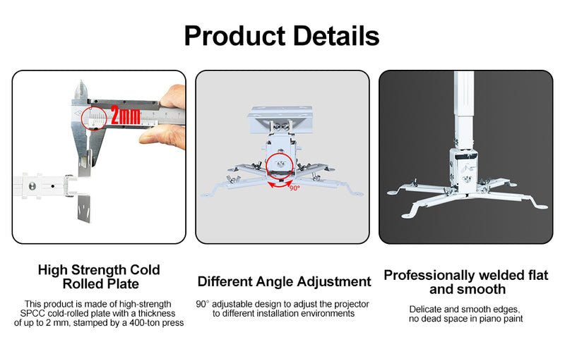 Load image into Gallery viewer, Universal Retractable Extension Aluminum Projector Ceiling/Wall Mount Bracket Holder (4 Screws Mounting Type) - Polar Tech Australia
