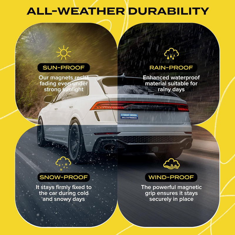 Cargue la imagen en el visor de la galería, Universal Magnetic New Driver Car Sign – Removable & Reusable Safety Sticker for Vehicles (3 Pack) - i-Station Mobile Phone & Electronic Device Repair and Accessories