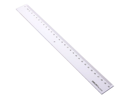 Deli 6230 Clear Plastic Ruler 30cm Length - Polar Tech Australia