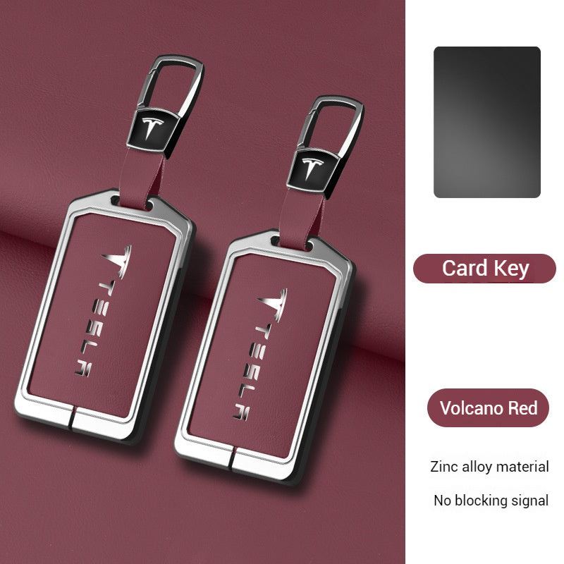 Chargez l'image dans la visionneuse de la galerie, Tesla Zinc Alloy + Leather Card Key Case for Model 3 & Model Y - Polar Tech Australia