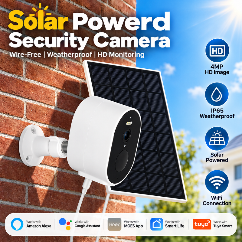 Load image into Gallery viewer, Moes Tuya Full HD 4MP Wireless Solar Powered IP65 Outdoor Security Camera With Floodlight