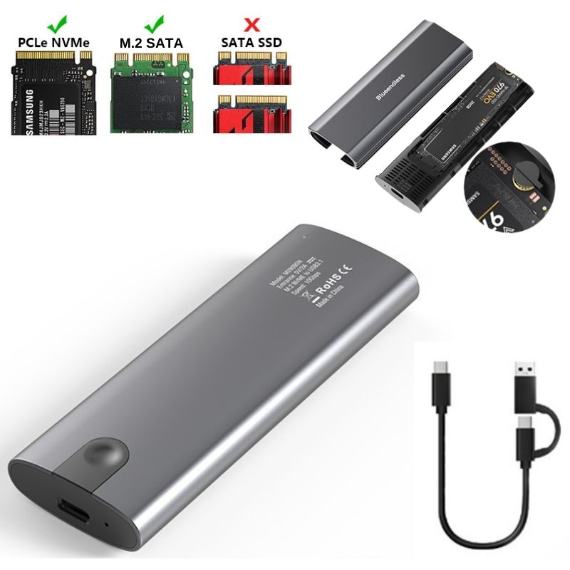 PCIE-Based) NVMe SSD to USB Type-C External Hard Drive