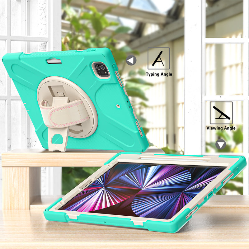 Cargue la imagen en el visor de la galería, Apple iPad Pro 12.9" 4th/5th/6th Gen 360 Degree Rotation Heavy Duty Hand Strap Handle Case - Polar Tech Australia